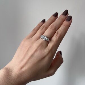 NEW Swarovski Princess 3 Stones Diamond Ring